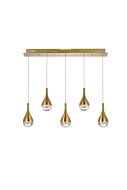 Amherst 5-Light LED Pendant in satin gold