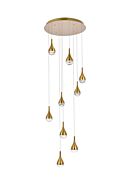 Amherst 9-Light LED Chandelier in satin gold