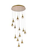 Amherst 13-Light LED Chandelier in satin gold