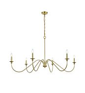 Rohan 6-Light Chandelier in Brass