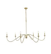 Rohan 6-Light Chandelier in Brass