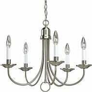 5-Light Five Light Chandelier in Brushed Nickel