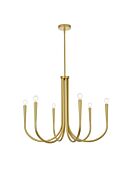 Layne 6-Light Chandelier in Brass