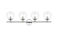 Ingrid 4-Light Bathroom Vanity Light Sconce in Chrome and Clear