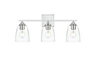 Harris 3-Light Bathroom Vanity Light Sconce in Chrome and Clear