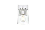 Kacey 1-Light Bathroom Vanity Light Sconce in Chrome and Clear