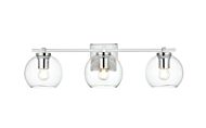 Juelz 3-Light Bathroom Vanity Light Sconce in Chrome and Clear