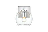 Juelz 1-Light Bathroom Vanity Light Sconce in Chrome and Clear