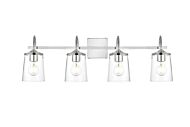 Avani 4-Light Bathroom Vanity Light Sconce in Chrome and Clear