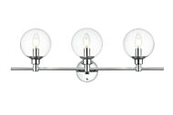 Jaelynn 3-Light Bathroom Vanity Light Sconce in Chrome and Clear