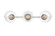 Rogelio 3-Light Bathroom Vanity Light Sconce in Chrome and Clear