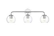 Genesis 3-Light Bathroom Vanity Light Sconce in Chrome and Clear