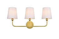 Colson 3-Light Bathroom Vanity Light Sconce in Brass and Clear