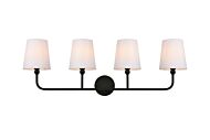 Colson 4-Light Bathroom Vanity Light Sconce in Black and Clear