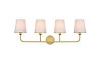 Colson 4-Light Bathroom Vanity Light Sconce in Brass and Clear