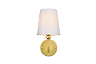 Colson 1-Light Bathroom Vanity Light Sconce in Brass and Clear