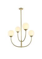 Nyomi 4-Light Chandelier in Brass