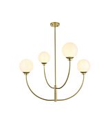 Nyomi 4-Light Chandelier in Brass