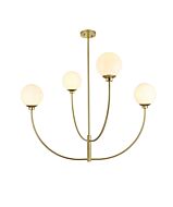 Nyomi 4-Light Chandelier in Brass