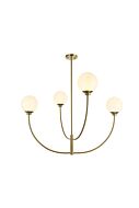 Nyomi 4-Light Chandelier in Satin Gold