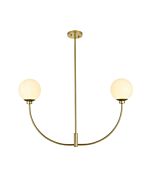 Nyomi 2-Light Chandelier in Brass