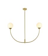 Nyomi 2-Light Chandelier in Brass