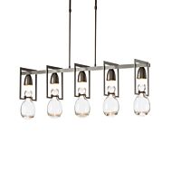 Hubbardton Forge 8 Inch 5 Light Apothecary Pendant in Dark Smoke