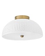 Devon 2-Light LED Flush Mount in Lacquered Brass