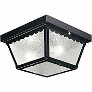 Ceiling Mount 2-Light Outdoor Flush Mount in Black