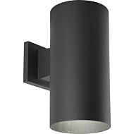 Cylinder 1-Light Wall Lantern in Black