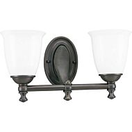 Victorian 2-Light Bathroom Vanity Light in Venetian Bronze