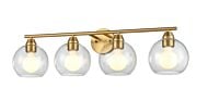 DVI Andromeda 4-Light Bathroom Vanity Light in Brass