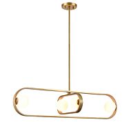 DVI Atwood 4-Light Linear Pendant in Brass