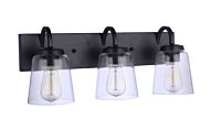 Elsa 3-Light Bathroom Vanity Light in Flat Black