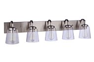 Elsa 5-Light Bathroom Vanity Light in Brushed Polished Nickel