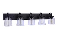 Elsa 5-Light Bathroom Vanity Light in Flat Black