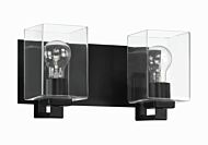 McClane 2-Light Bathroom Vanity Light in Flat Black