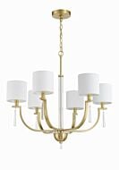 Fortuna 6-Light Chandelier in Satin Brass