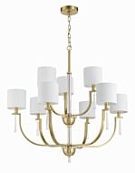 Fortuna 9-Light Chandelier in Satin Brass