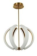 Unwind 6-Light LED Pendant in Satin Brass