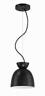 Ventura Dome 1-Light Pendant in Flat Black