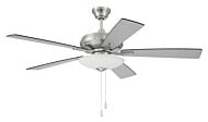 Eos Bowl 3-Light 52" Hanging Ceiling Fan in Brushed Polished Nickel