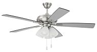 Eos Frost 4-Light 52" Hanging Ceiling Fan in Brushed Polished Nickel