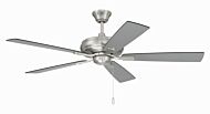 Eos 52" Hanging Ceiling Fan in Brushed Polished Nickel