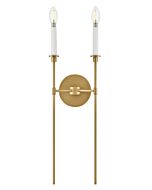 Hux 2-Light LED Wall Sconce in Lacquered Brass