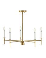 Hux 5-Light LED Chandelier in Lacquered Brass