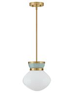 Lucy 1-Light LED Pendant in Lacquered Brass