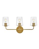 Kline 3-Light LED Bathroom Vanity Light in Heritage Brass