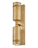 Pratt 2-Light LED Wall Mount in Heritage Brass