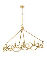 Leona 8-Light LED Linear Pendant in Distressed Brass